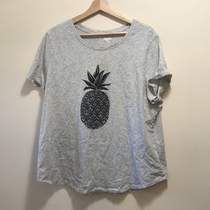 Old Navy heather grey pineapple top women’s XXL